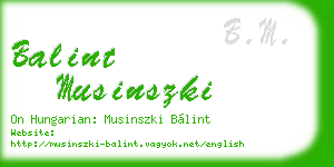 balint musinszki business card